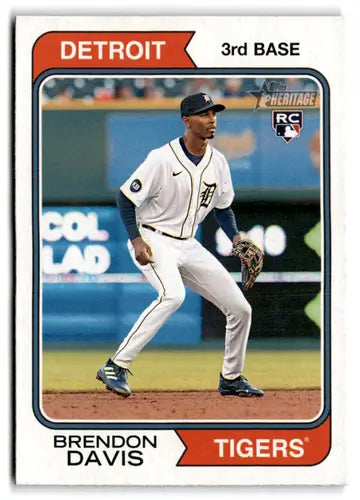 2023 Topps Heritage #67 Brendon Davis NM Near Mint RC Rookie Tigers ID:65238 - Baseball Card Single