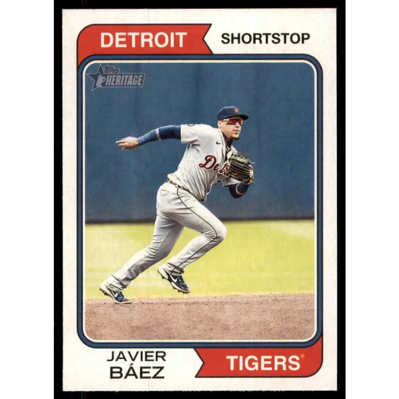 2023 Topps Heritage #72 Javier Baez NM-MT Detroit Tigers Baseball Card - Baseball Card Single