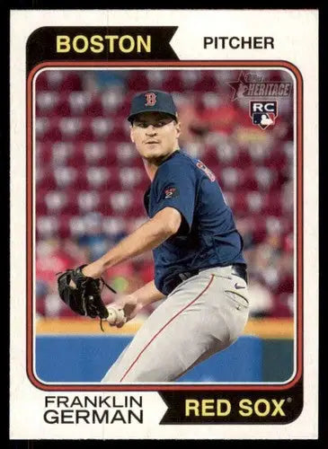 2023 Topps Heritage #77 Franklin German NM-MT RC Rookie Red Sox ID:73371 - Baseball Card Single
