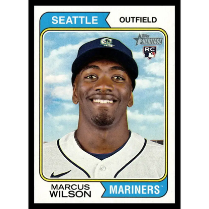 2023 Topps Heritage #79 Marcus Wilson NM-MT RC Rookie Seattle Mariners Baseball Card - Baseball Card