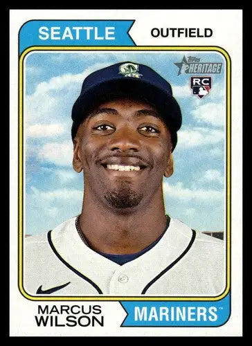 2023 Topps Heritage #79 Marcus Wilson NM Near Mint RC Rookie Mariners ID:65241 - Baseball Card Single