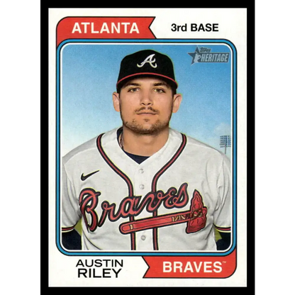 2023 Topps Heritage #82 Austin Riley NM-MT Atlanta Braves Baseball Card - Baseball Card