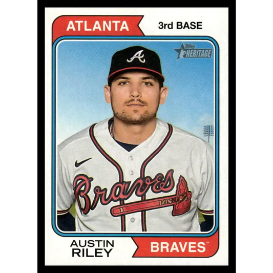 2023 Topps Heritage #82 Austin Riley NM-MT Atlanta Braves Baseball Card - Baseball Card