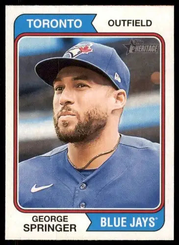2023 Topps Heritage #90 George Springer NM Near Mint Blue Jays ID:75734 - Baseball Card Single