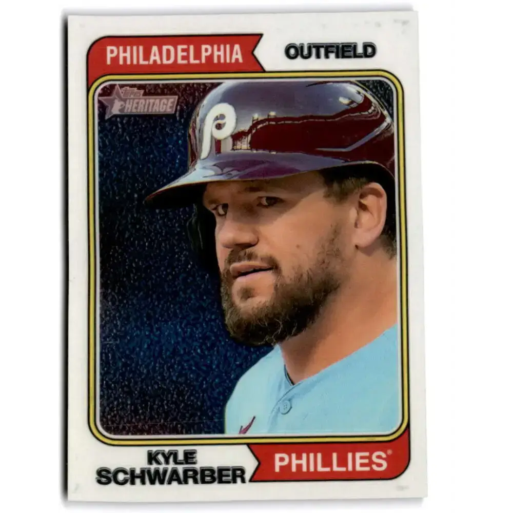 2023 Topps Heritage Chrome #174 Kyle Schwarber NM-MT Philadelphia Phillies Baseball Card - Baseball Card Single