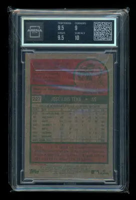 2023 Topps Heritage Chrome Purple Refractor José Tena #227 RC Arena Club 9.5 - Baseball Card Single