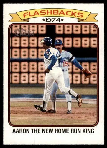 Original gloss baseball card from 2023 Topps Heritage Flashbacks featuring Hank Aaron