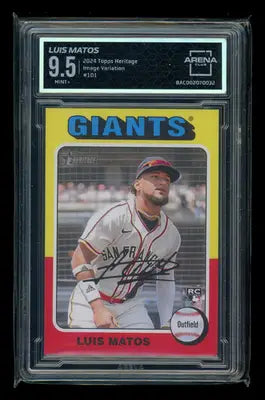 2023 Topps Heritage Luis Matos #101 Image Variation RC Baseball Arena Club 9.5