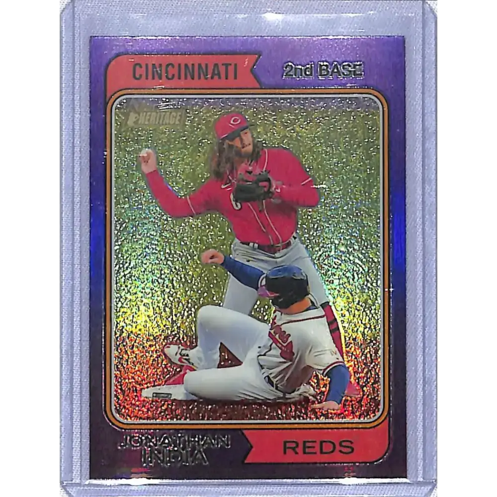 2023 Topps Heritage Purple #10 Jonathan India NM-MT Cincinnati Reds - Baseball Card Single