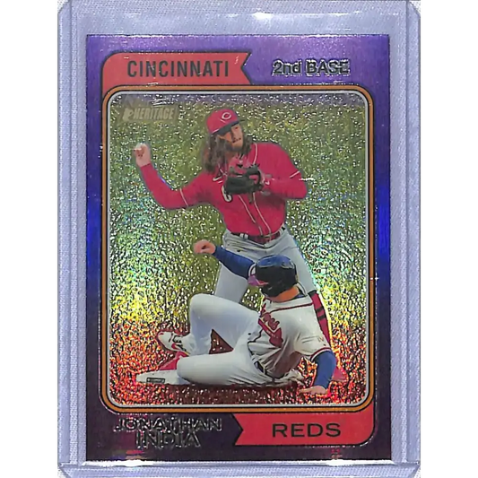 2023 Topps Heritage Purple #10 Jonathan India NM-MT Cincinnati Reds - Baseball Card Single