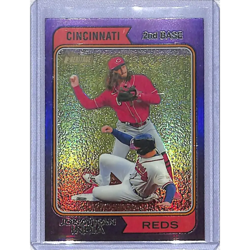 2023 Topps Heritage Purple #10 Jonathan India NM-MT Cincinnati Reds - Baseball Card Single