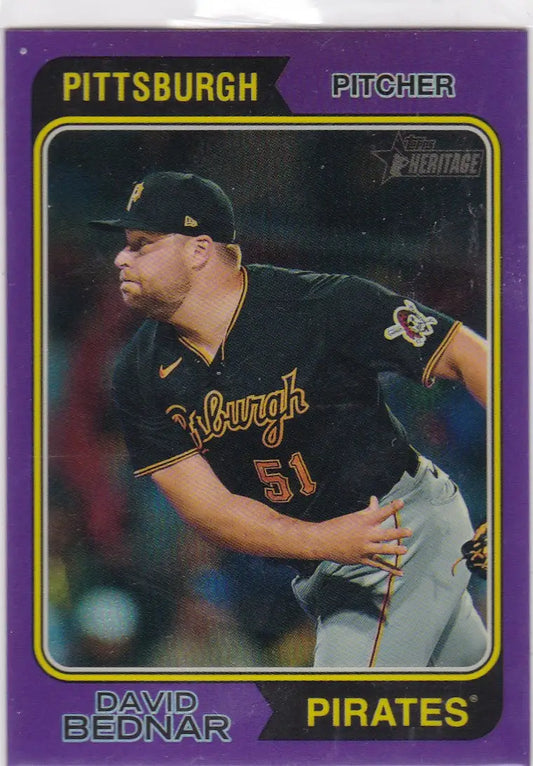 2023 Topps Heritage Purple #547 David Bednar Pittsburgh Pirates - Baseball Card Single