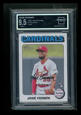 2023 Topps Heritage White Border José Fermín #322 RC Baseball Arena Club 9.5 - Baseball Card Single