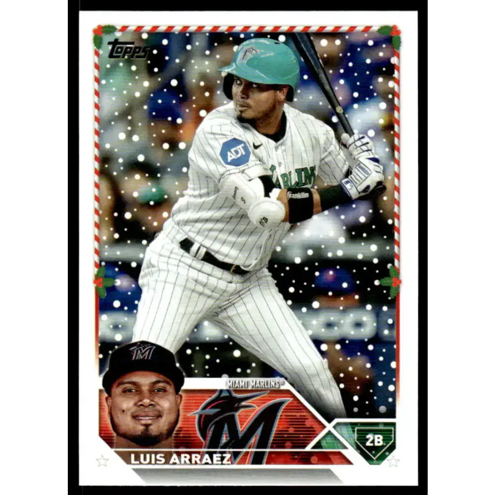 2023 Topps Holiday #H100 Luis Arraez NM-MT Miami Marlins Baseball Card - Baseball Card Single