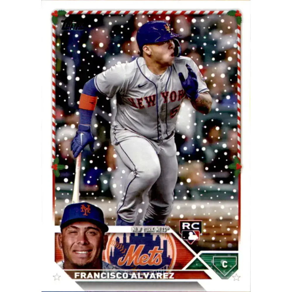 2023 Topps Holiday #H111 Francisco Alvarez NM-MT RC Rookie New York Mets Baseball Card - Baseball Card Single