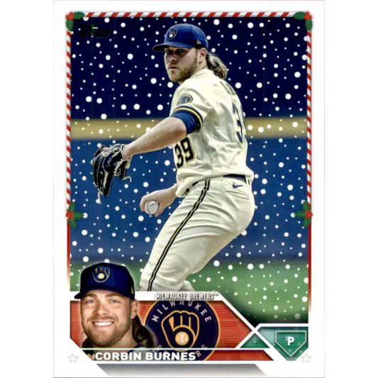 2023 Topps Holiday #H112 Corbin Burnes NM-MT Milwaukee Brewers Baseball Card - Baseball Card Single