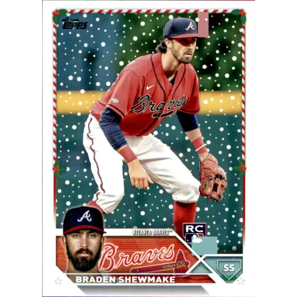 2023 Topps Holiday #H117 Braden Shewmake NM-MT RC Rookie Atlanta Braves Baseball Card - Baseball Card Single