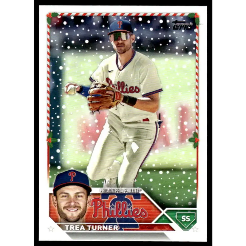 2023 Topps Holiday #H118 Trea Turner NM-MT Philadelphia Phillies Baseball Card - Baseball Card Single