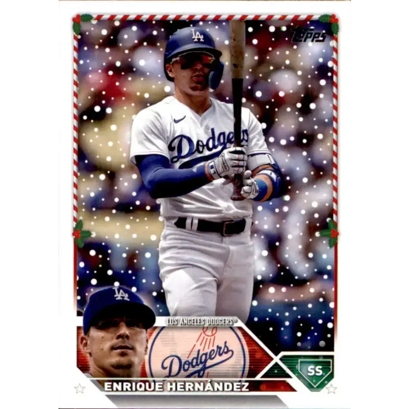 2023 Topps Holiday #H124 Enrique Hernandez NM-MT Los Angeles Dodgers Baseball Card - Baseball Card Single