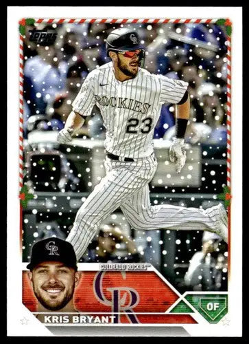 Original gloss 2023 Topps Holiday H127 Kris Bryant baseball card near mint Rockies