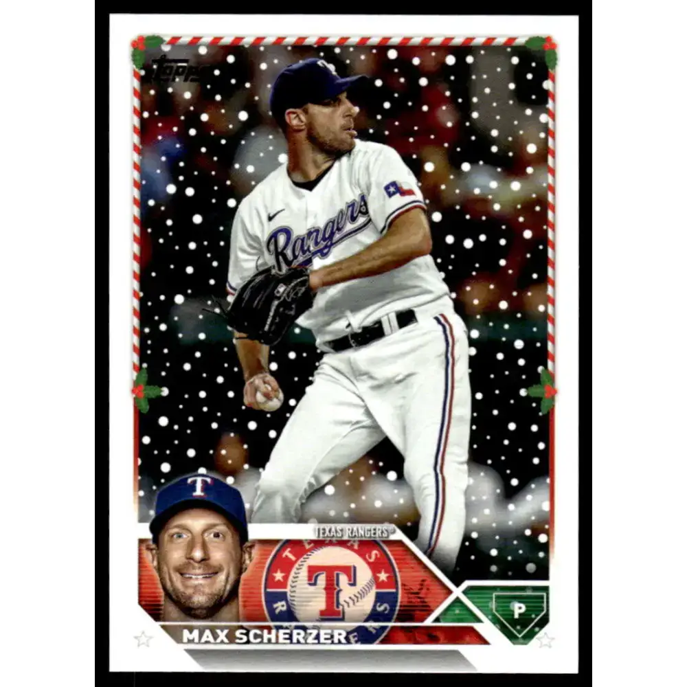 2023 Topps Holiday #H128 Max Scherzer NM-MT Texas Rangers Baseball Card - Baseball Card Single