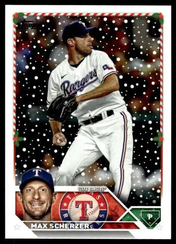 2023 Topps Holiday #H128 Max Scherzer NM Near Mint Rangers ID:66343 - Baseball Card Single