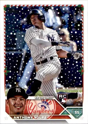 2023 Topps Holiday #H129 Anthony Volpe NM Near Mint RC Rookie Yankees ID:66345 - Baseball Card Single