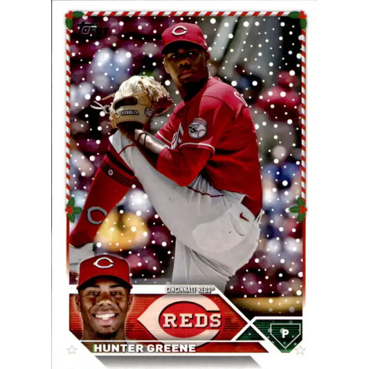 2023 Topps Holiday #H13 Hunter Greene NM-MT Cincinnati Reds Baseball Card - Baseball Card Single