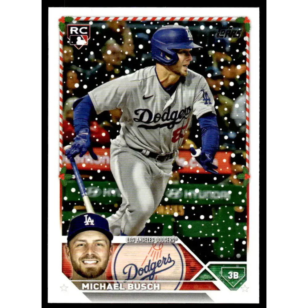 2023 Topps Holiday #H130 Michael Busch NM-MT RC Rookie Los Angeles Dodgers Baseball Card - Baseball Card Single