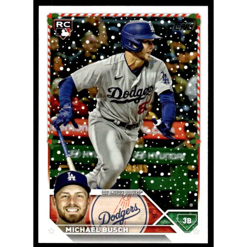 2023 Topps Holiday #H130 Michael Busch NM-MT RC Rookie Los Angeles Dodgers Baseball Card - Baseball Card Single