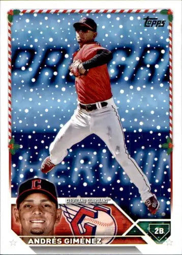2023 Topps Holiday #H136 Andres Gimenez NM Near Mint Guardians ID:66360 - Baseball Card Single