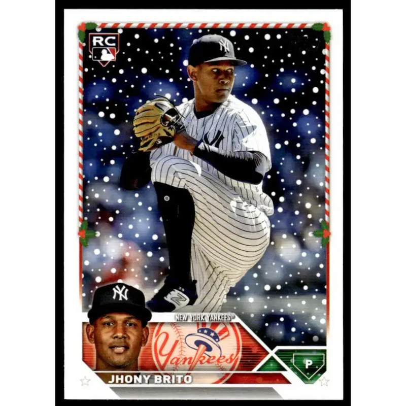 2023 Topps Holiday #H138 Jhony Brito NM-MT RC Rookie New York Yankees Baseball Card - Baseball Card Single