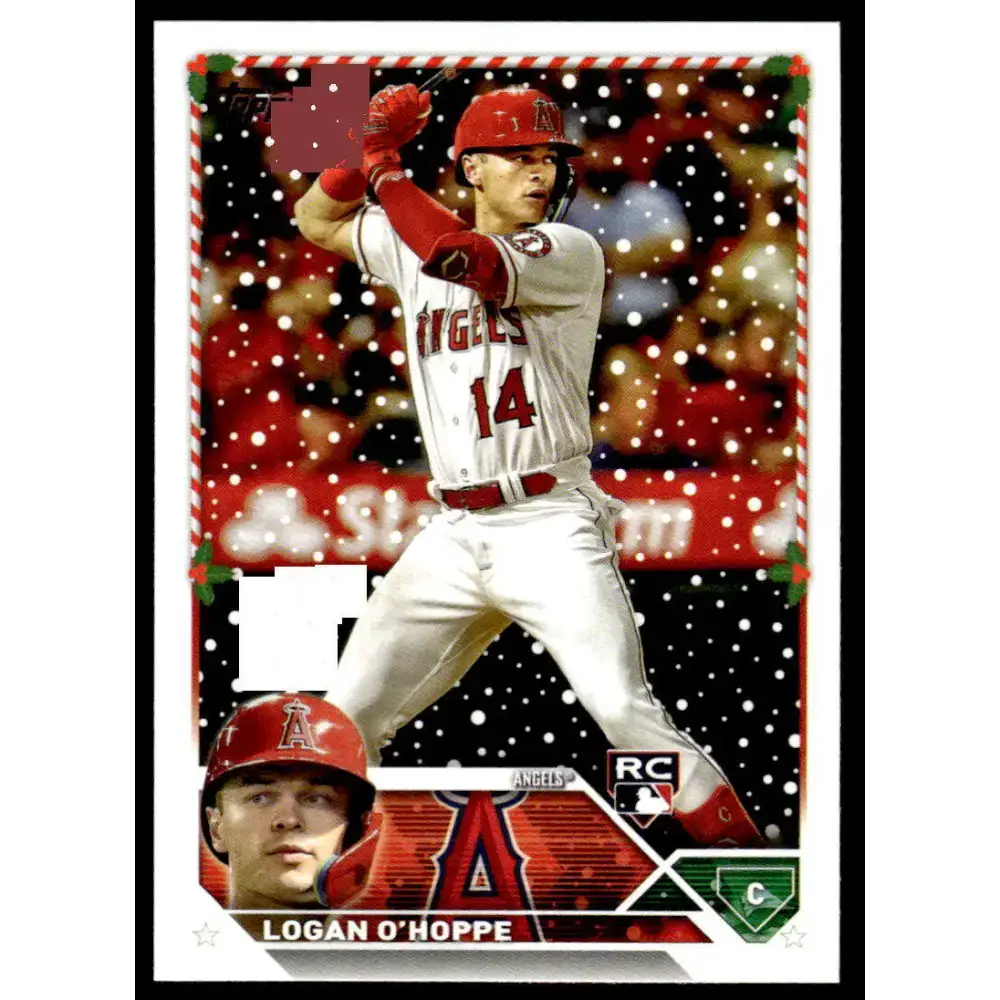 2023 Topps Holiday #H144 Logan O’Hoppe NM-MT RC Rookie Los Angeles Angels Baseball Card - Baseball Card Single