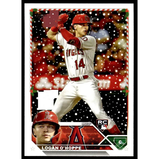 2023 Topps Holiday #H144 Logan O’Hoppe NM-MT RC Rookie Los Angeles Angels Baseball Card - Baseball Card Single