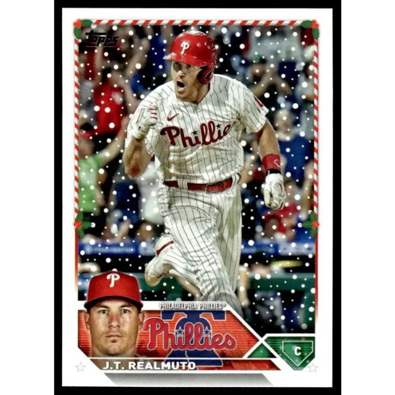 2023 Topps Holiday #H146 J.T. Realmuto NM-MT Philadelphia Phillies Baseball Card - Baseball Card Single