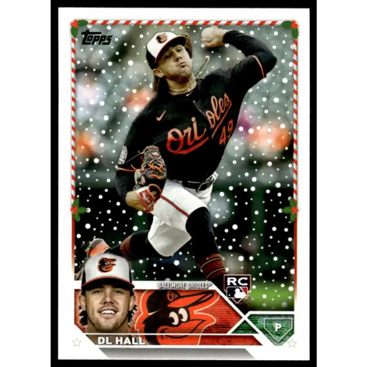 2023 Topps Holiday #H147 DL Hall NM-MT RC Rookie Baltimore Orioles Baseball Card - Baseball Card Single