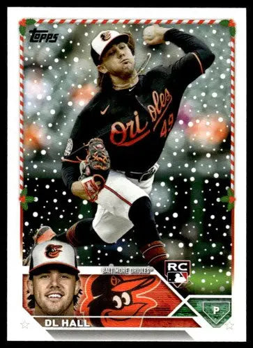 Original gloss 2023 Topps Holiday H147 DL Hall NM Near Mint RC Rookie Orioles card