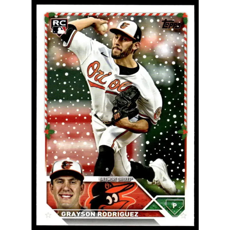 2023 Topps Holiday #H149 Grayson Rodriguez NM-MT RC Rookie Baltimore Orioles Baseball Card - Baseball Card Single