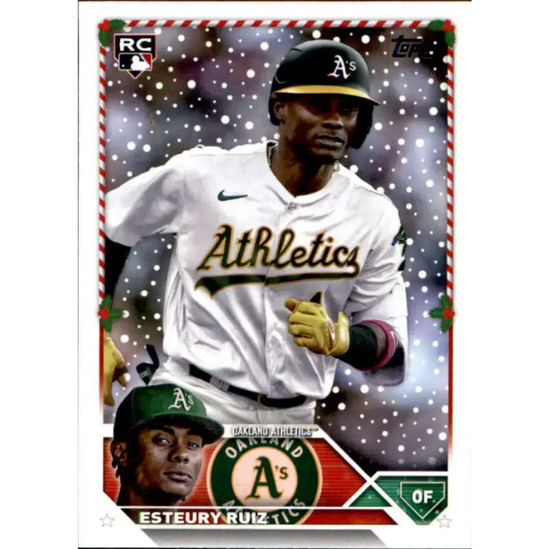 2023 Topps Holiday #H15 Esteury Ruiz NM-MT RC Rookie Oakland Athletics Baseball Card - Baseball Card Single