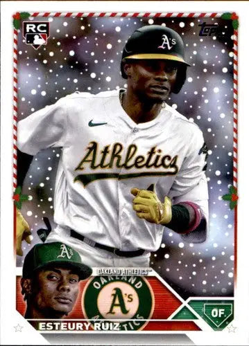 2023 Topps Holiday #H15 Esteury Ruiz NM Near Mint RC Rookie Athletics ID:65867 - Baseball Card Single