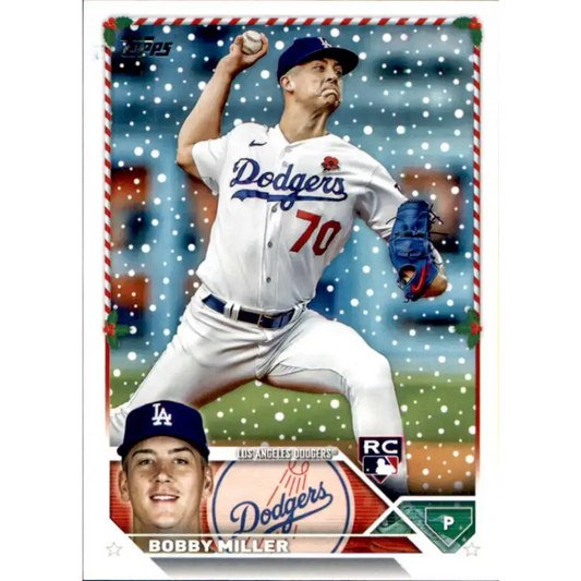 2023 Topps Holiday #H155 Bobby Miller NM-MT RC Rookie Los Angeles Dodgers Baseball Card - Baseball Card Single