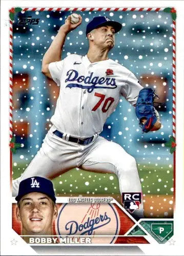 2023 Topps Holiday h155 Bobby Miller mint RC rookie baseball card with original gloss