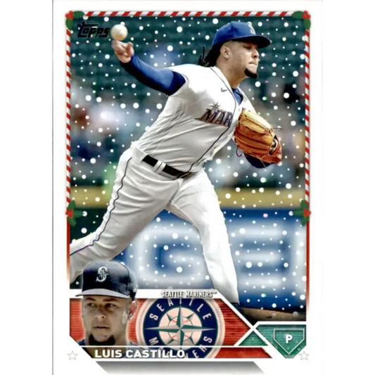 2023 Topps Holiday #H156 Luis Castillo NM-MT Seattle Mariners Baseball Card - Baseball Card Single