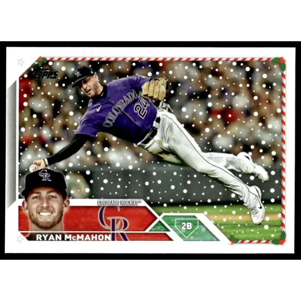 2023 Topps Holiday #H159 Ryan McMahon NM-MT Colorado Rockies Baseball Card - Baseball Card Single