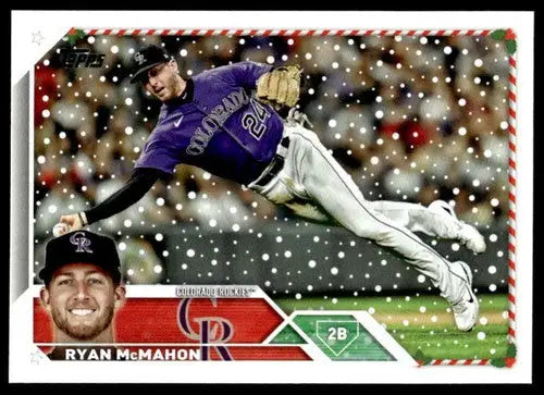 2023 Topps Holiday H159 Ryan McMahon Rockies baseball card, Near Mint NM condition