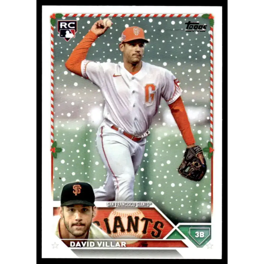 2023 Topps Holiday #H161 David Villar NM-MT RC Rookie San Francisco Giants Baseball Card - Baseball Card Single