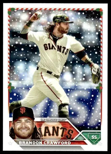 2023 Topps Holiday #H162 Brandon Crawford NM Near Mint Giants ID:66550 - Baseball Card Single