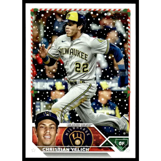 2023 Topps Holiday #H164 Christian Yelich NM-MT Milwaukee Brewers Baseball Card - Baseball Card Single