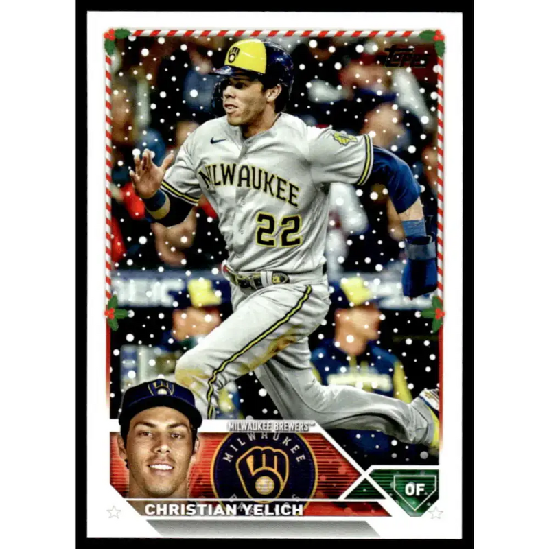 2023 Topps Holiday #H164 Christian Yelich NM-MT Milwaukee Brewers Baseball Card - Baseball Card Single