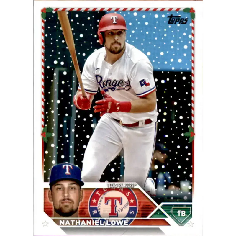 2023 Topps Holiday #H165 Nathaniel Lowe NM-MT Texas Rangers Baseball Card - Baseball Card Single